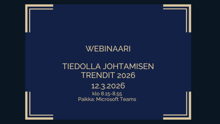 Tiedolla johtamisen trendit 2026 -webinaari